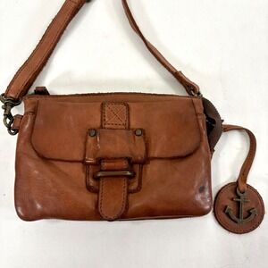 Harbour 2nd Brown Luna Crossbody Bag Distressed Boho Rustic Washed Cowhide